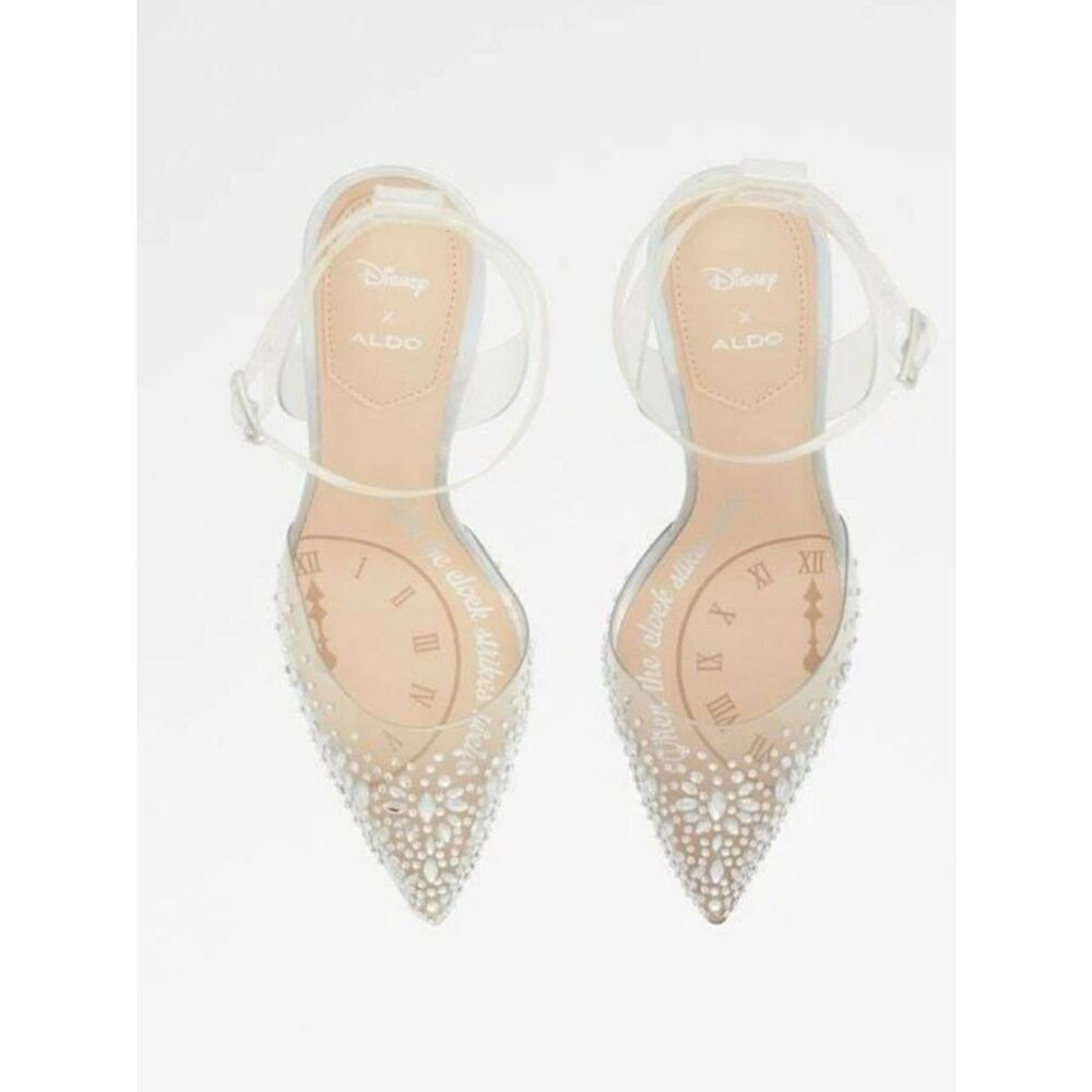 Disney x ALDO Clear Crystal-Embellished Pointed Heels Sz 11 NEW
